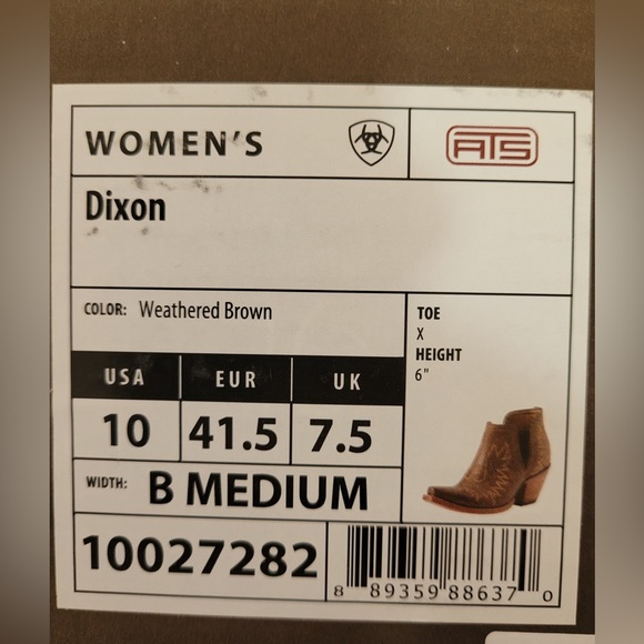 Ariat Dixon Western Boots - Women’s size 10 New with Tags - Picture 10 of 13